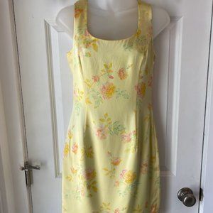 ESCADA Margaretha Ley Silk Yellow Floral Dress: EU Size 34: US Size 4